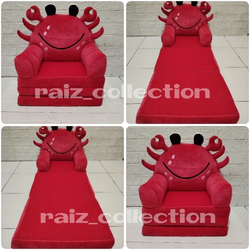 sofa lipat anak(3 lipat) kepiting merah maksimal usia 3-4th