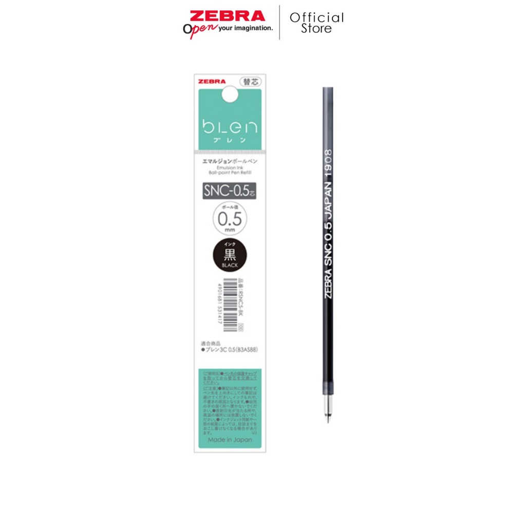 

Zebra Refill SNC 0.5mm - tinta isi Pulpen Blen Cat 4+S 0.5mm
