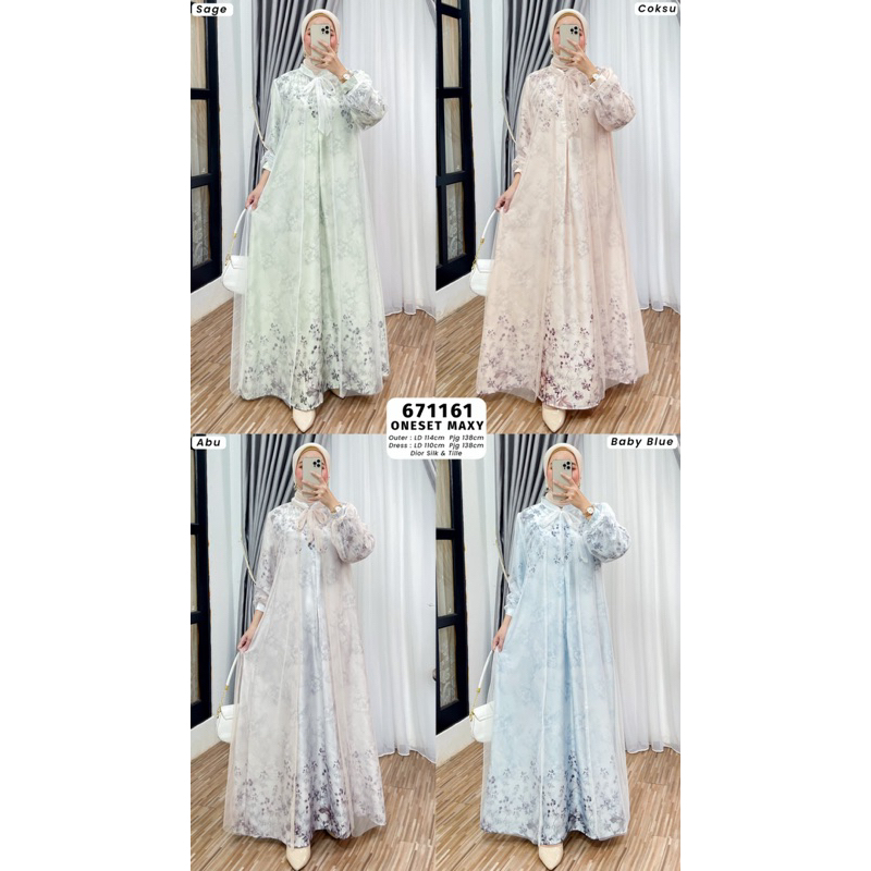 Maxy Dress dior silk Bunga mix outer tile