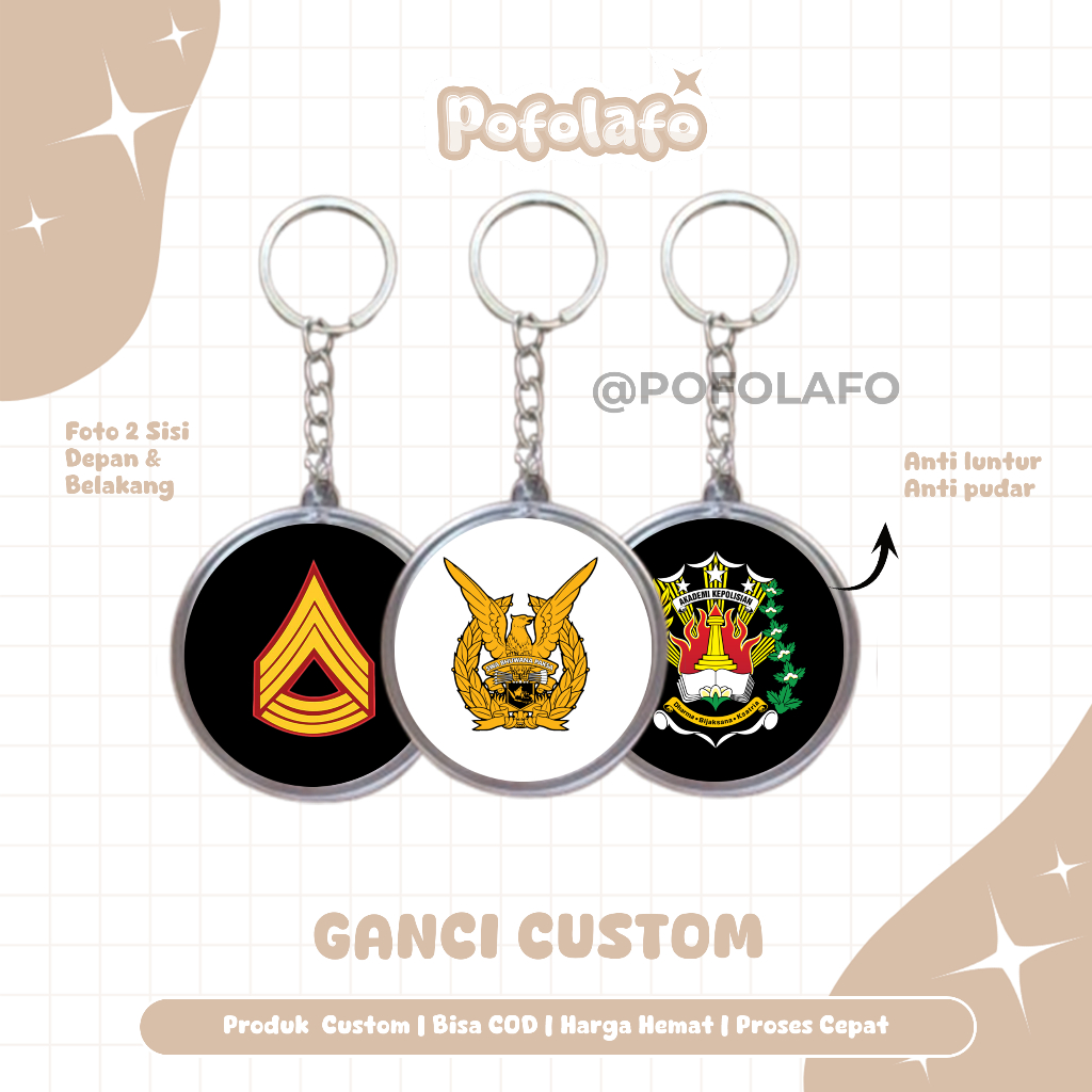 GANTUNGAN KUNCI AKPOL AKMIL  KUNCI TARUNA, AKPOL, KOPASSUS, AKMIL, AAU, AAL