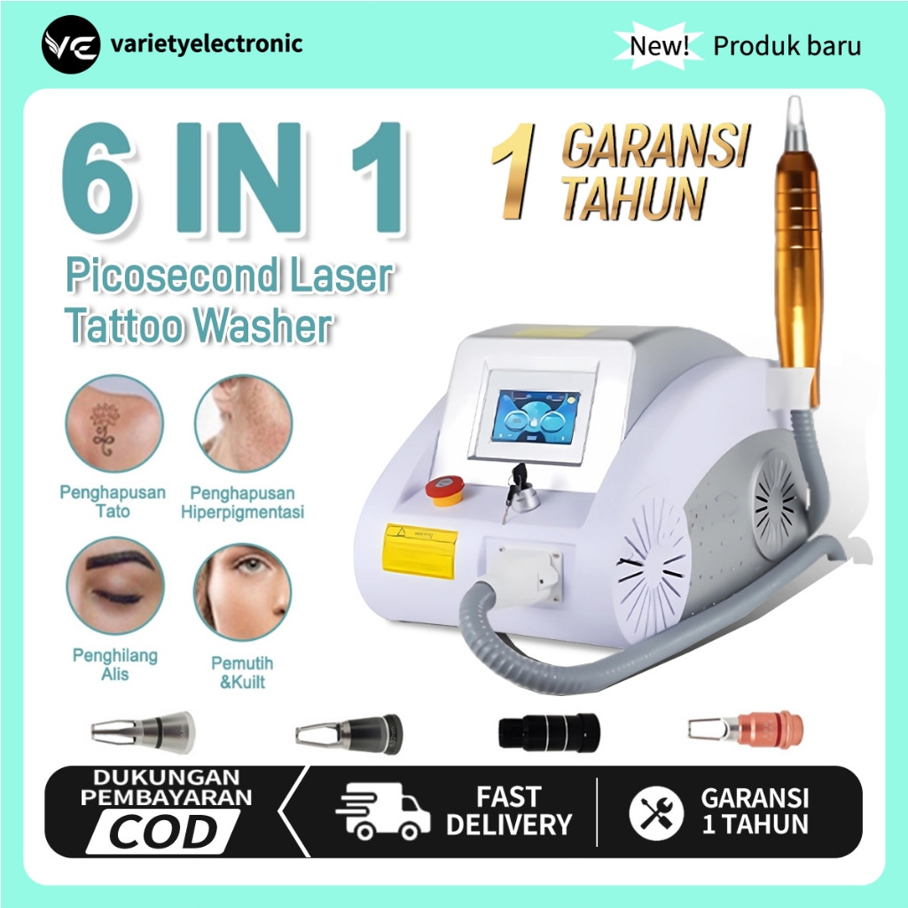 ⭐GARANSI 3 TAHUN⭐6IN1 2000W Laser penghilang tato laser picosecond mesin hapus tato Penghapusan bint