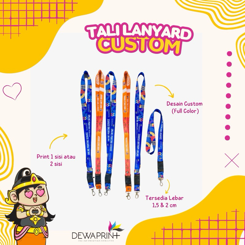 

TALI Lanyard CUSTOM / Tali ID Card / PRINT UV | PANJANG 25 cm | LEBAR 1.5 cm