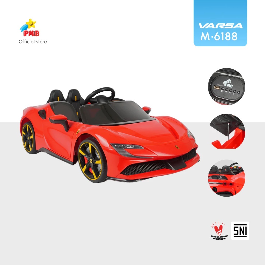 Mobil AKI PMB 6188 VARSA Ferrari Lamborghini M6188 Mainan Anak bisa Gas dan Remot/KADO ULTAH ANAK