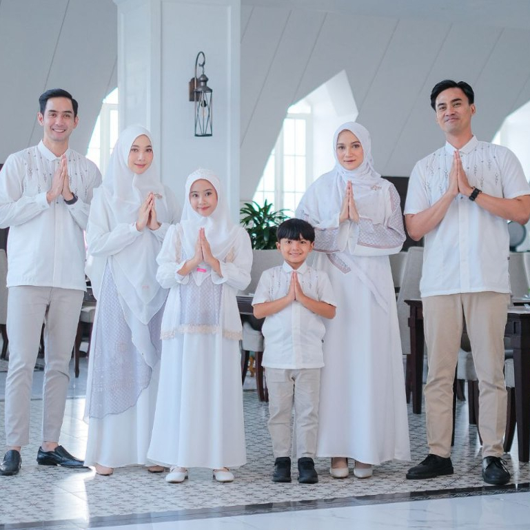 Khaiya - Baju Sarimbit Lebaran Premium - Seragam Keluarga Raya Series by Remora Raya Series Ivory