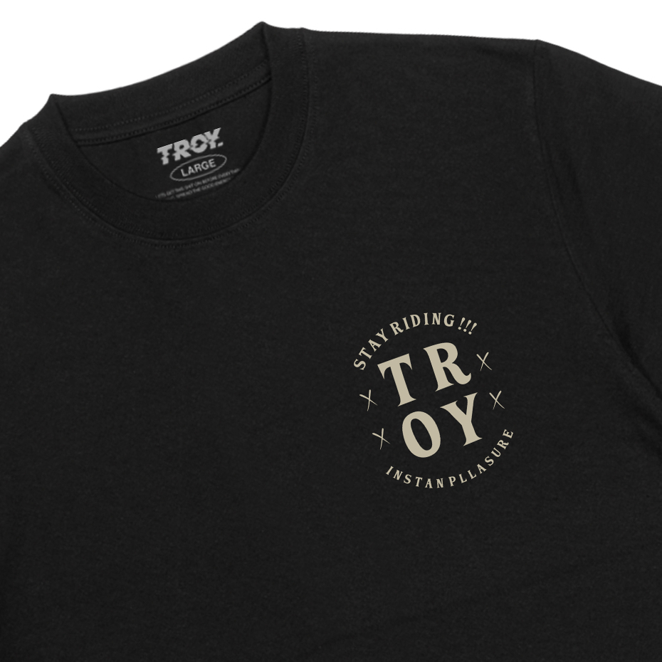 Troy Company Tshirt Black Stay Riding - Kaos Pria Lengan Pendek Hitam MT 2853