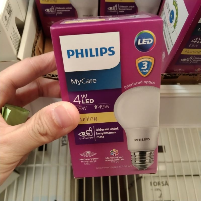 PHILIPS bohlam lampu e27 sinar kuning 1pc