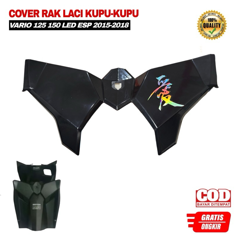 H-Autoparts Rak Laci Kupu-Kupu Type Warna Hitam Gratis Stiker Vario 125 Vario 150 Led Old 2015-2018 