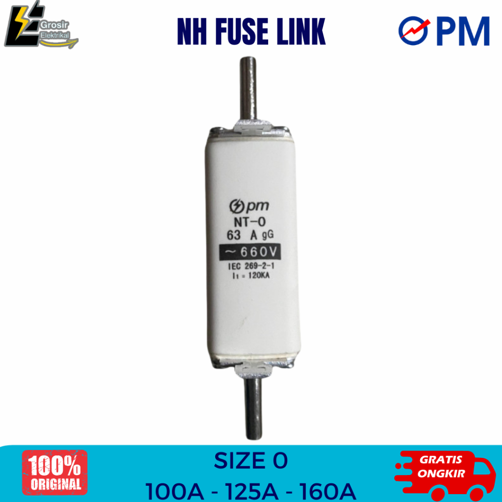 NH FUSE LINK SIZE 0 100A, 125A, 160A PM
