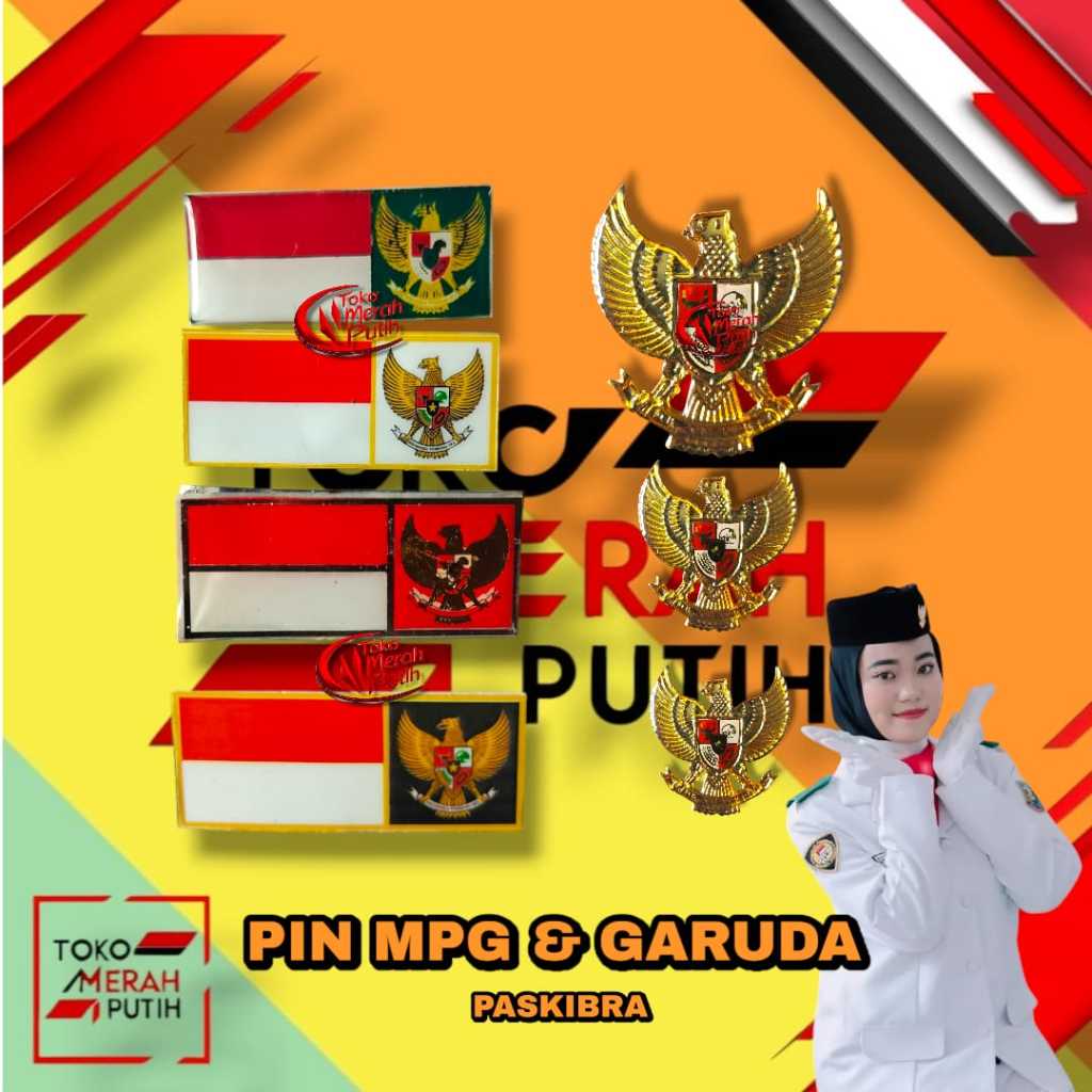 Pin bros mpg merah putih garuda paskibra paskibraka lapis resin