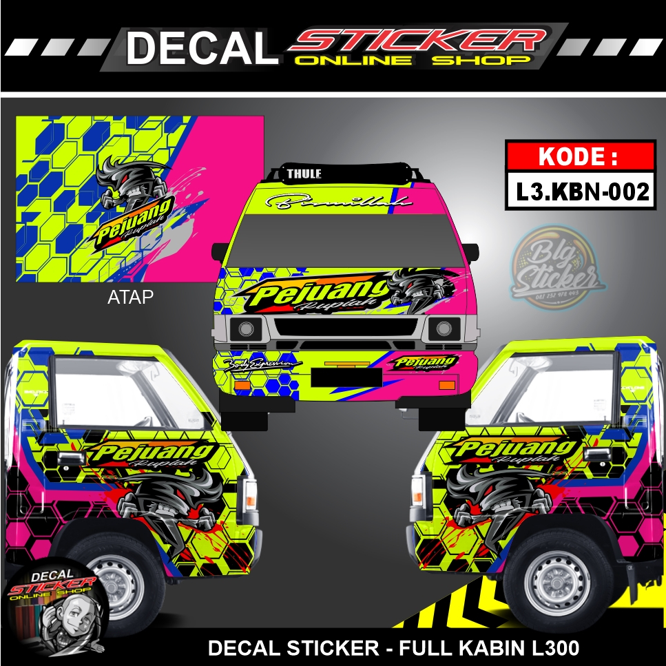 STIKER MOBIL L300 PICKUP FULL KABIN DECAL VARIASI MOTIF CUSTOM KEREN
