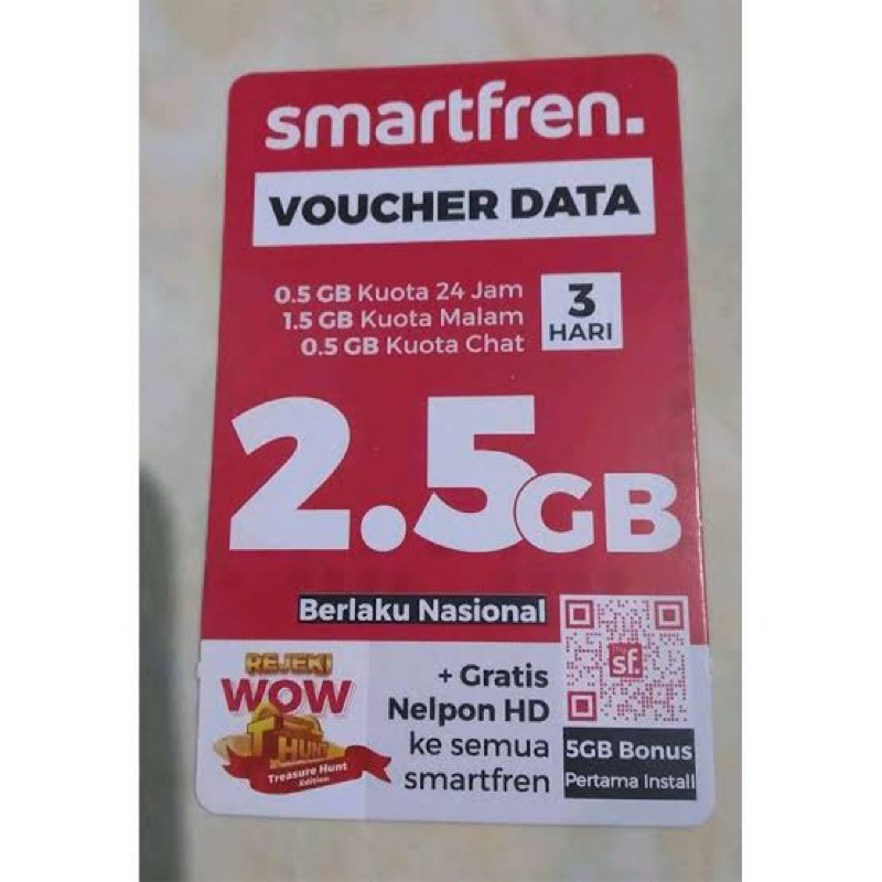 Voucher Smartfren paket data 2,5 GB