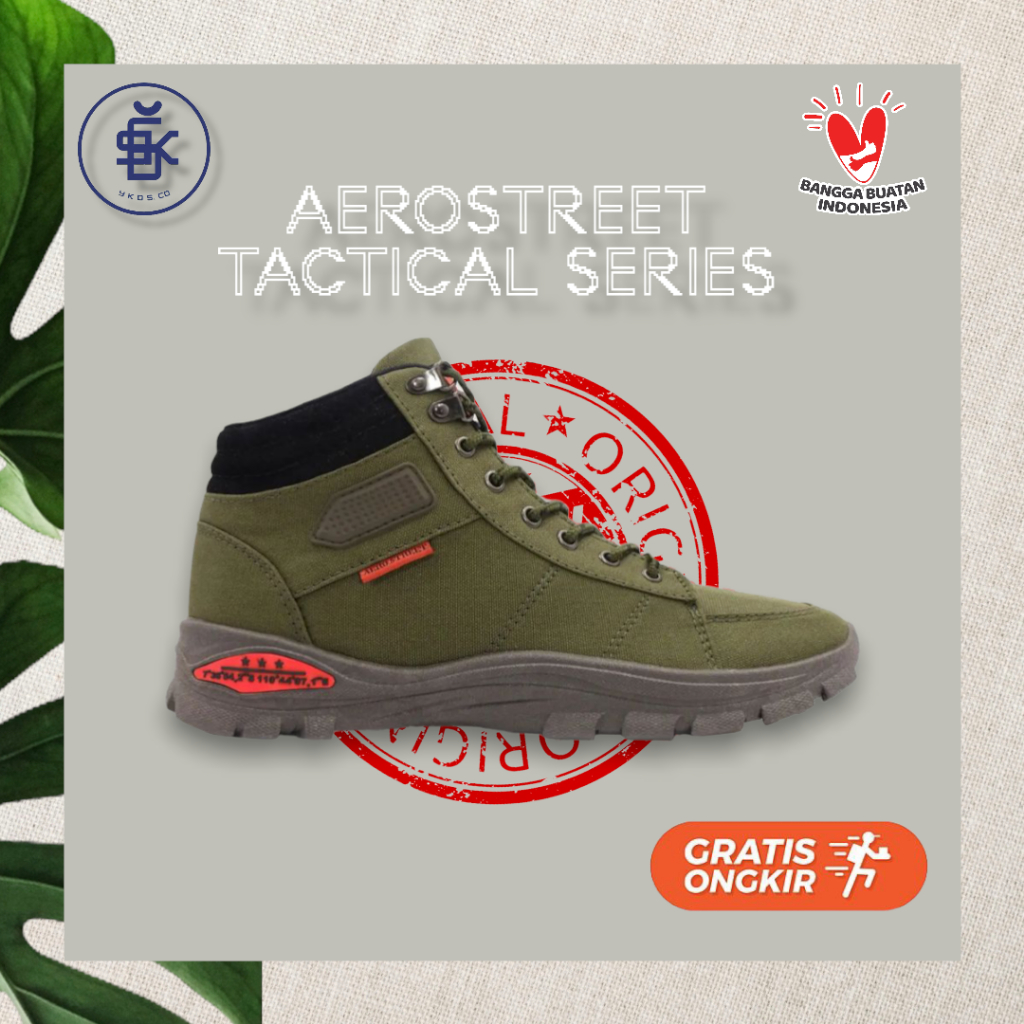 Aerostreet Tactical Army - Sepatu Sneakers Casual Pria Wanita