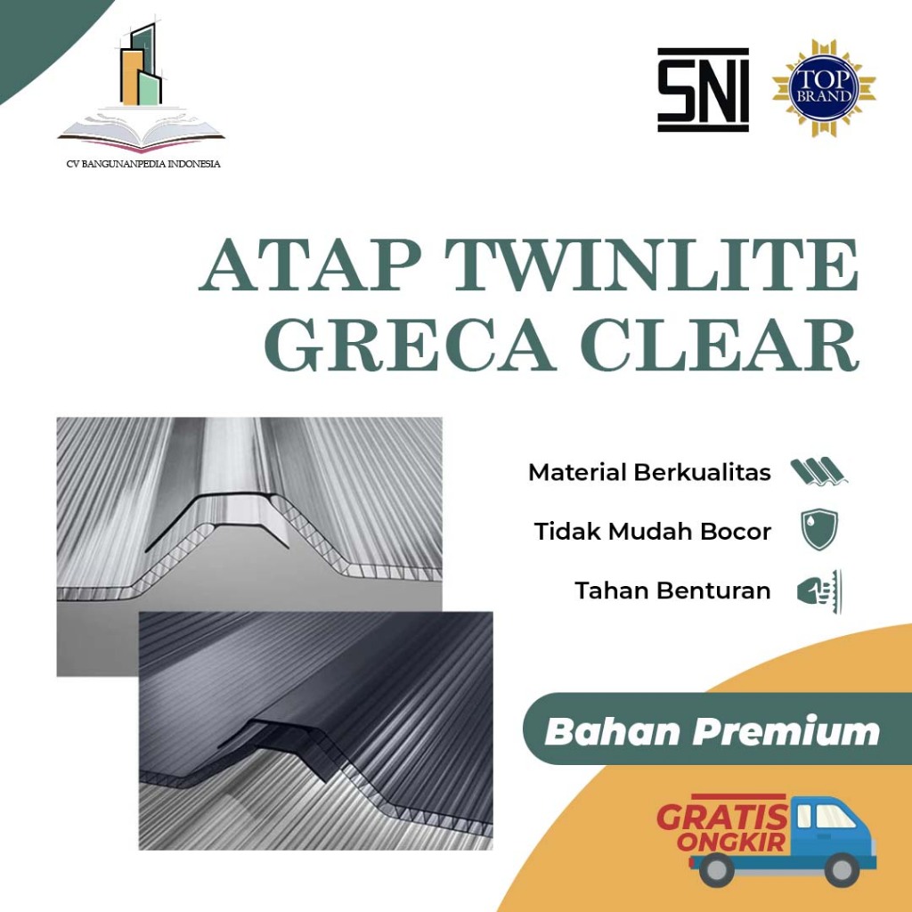 ATAP TWINLITE GRECA CLEAR BENING MURAH MEDAN