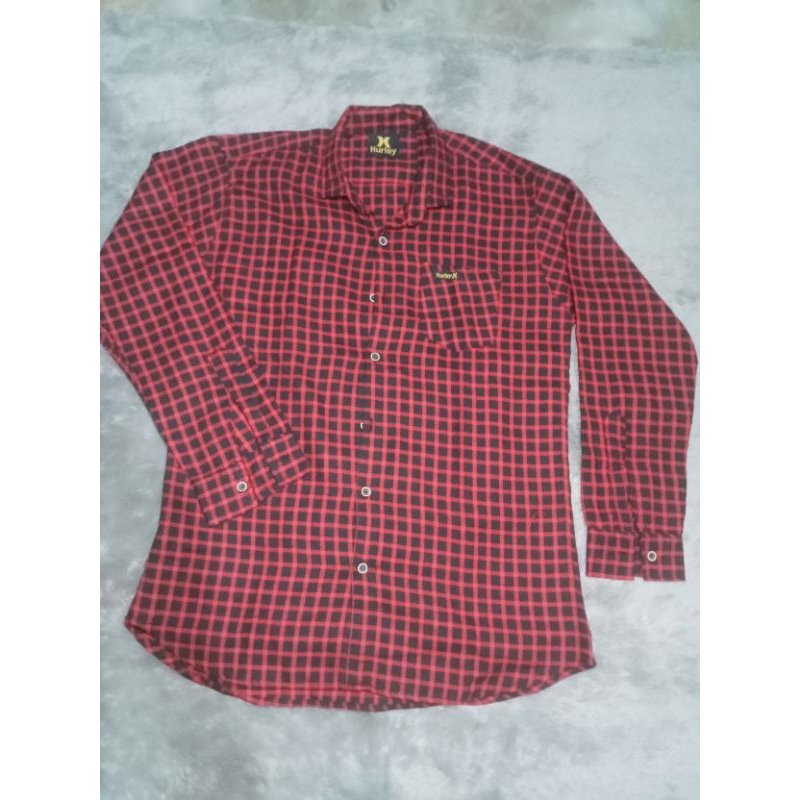 [Termurah]- Preloved Kemeja Flannel lengan panjang HURLEY - Kemaja Pria Kotak-kotak