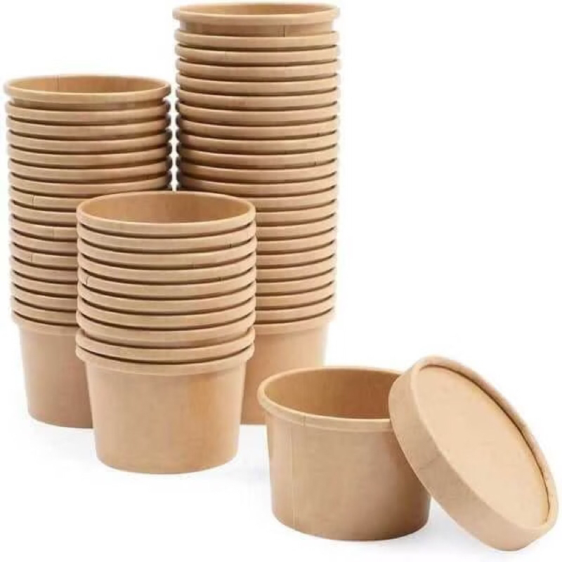

Ukf5Pc6F4H (Kuliner.Kita) Jmc Brown Paper Bowl Cup Soup + Tutup Mangkok Kertas Brownies 8Oz 12Oz