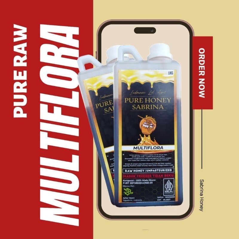 

Madu Murni Asli Indonesia Fresh Mentah_Raw honey_Nektar Multiflora_Menjaga kesehatan