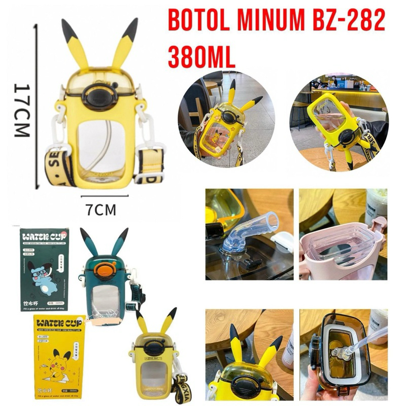 Botol Minum Anak Pokemon BZ-282 Botol Minum 380ML Karakter Pokemon Free Stiker