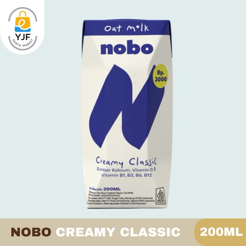 

Nobo Oat Milk Susu Sereal Gandum / Nobo Creamy Classic Milk / Plant Based Milk - 200ml