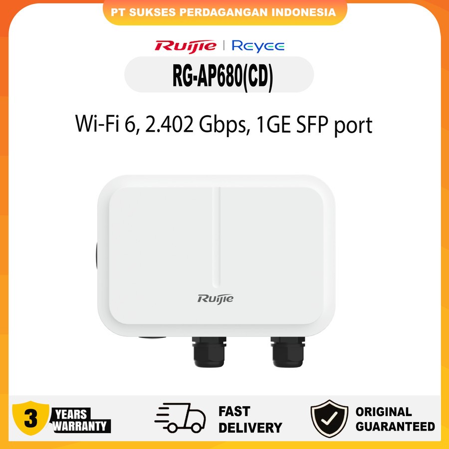 Reyee Ruijie RG-AP680(CD), Wi-Fi 6 Dual Radio 2.402 Gbps Outdoor High Power Wireless AP