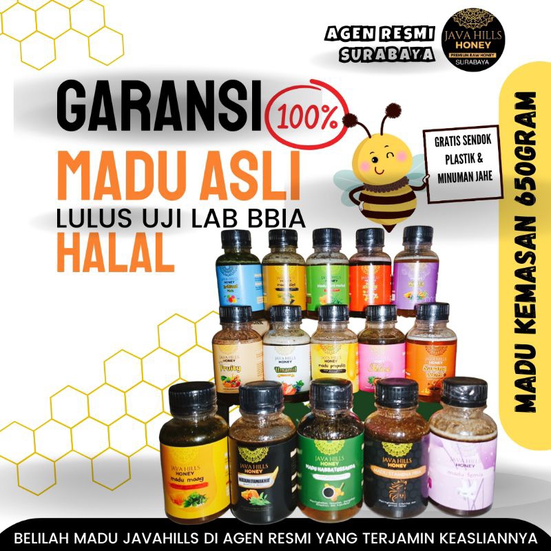 

JAVAHILLS Hampers Madu 160gram MIX VARIAN MURNI dan HERBAL Sehat Alami Original Bisa COD
