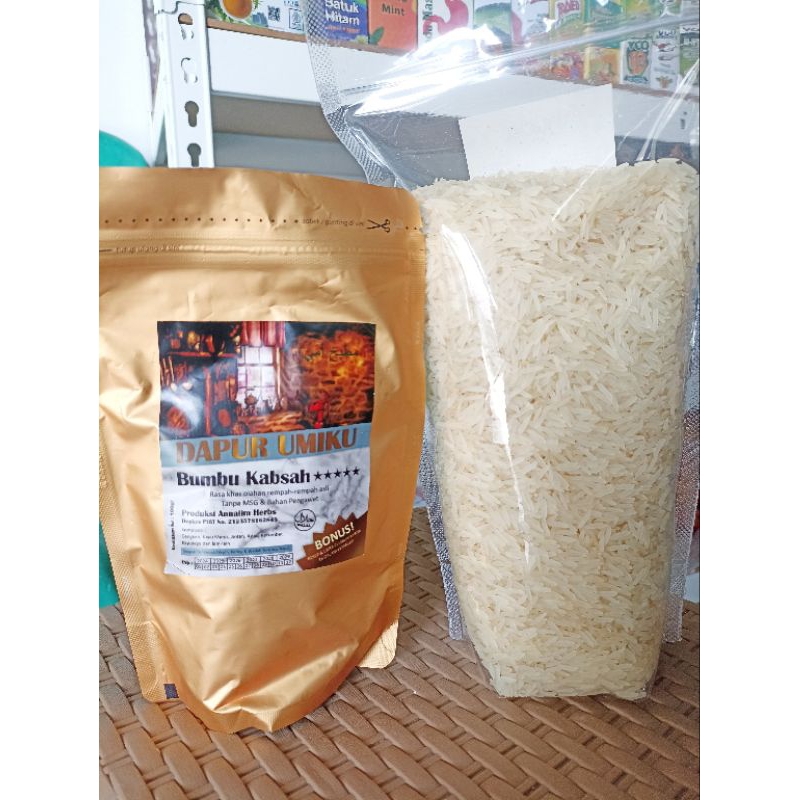 

Paket Hemat Beras Basmati Premium 1kg plus Bumbu Instant Mandhi|Briani|Kebuli|Kabsah