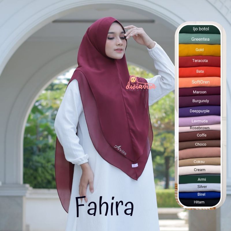 DWIAVISA - Khimar Fahira Swarosky hijab syari ceruti babydoll 2 layer