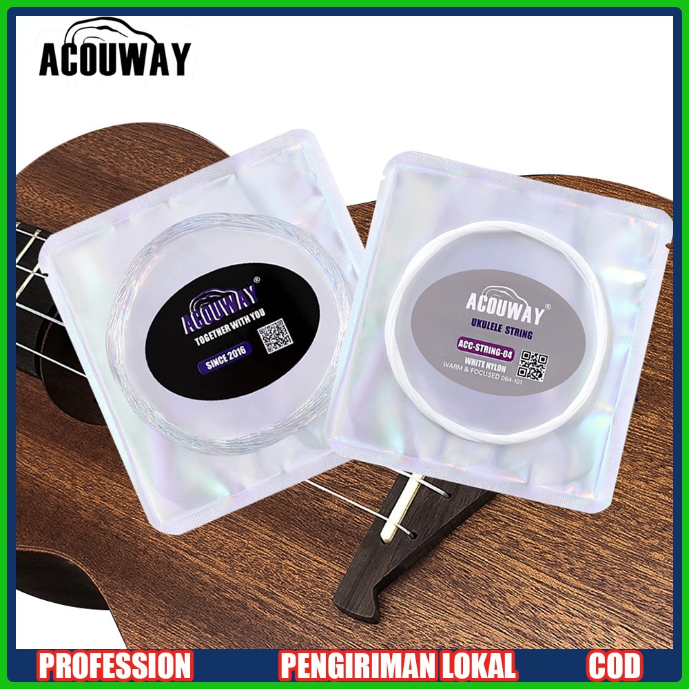 1 Set Senar Ukulele Senar 4 Acouway Nylon Senar Ukulele Soprano Concert Tenor Senar Ukelele