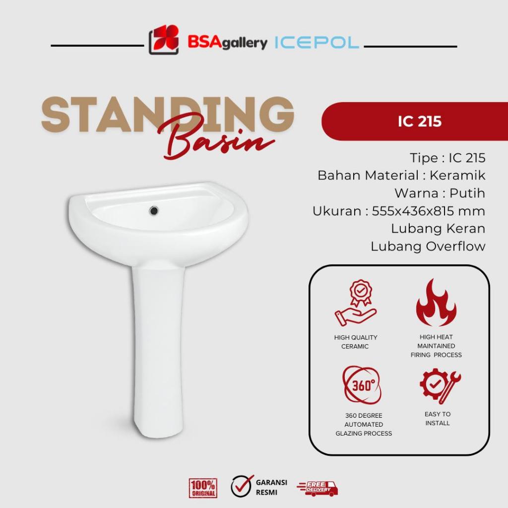 WASTAFEL KAKI / PEDESTAL LAVATORY / WASHTAFEL BASIN MINIMALIS ICEPOL IC 215