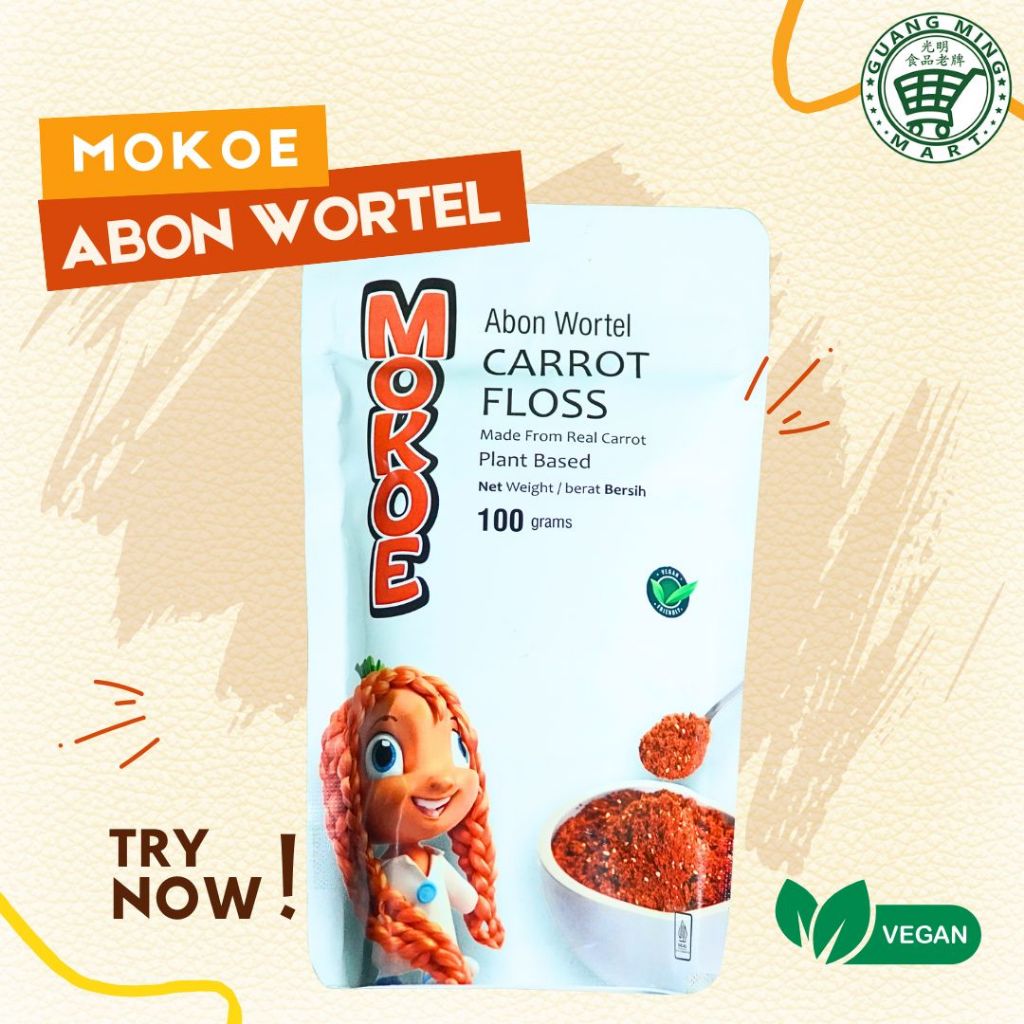

MOKOE ABON WORTEL 100GR | CARROT FLOSS | PLANT BASED FLOSS | VEGAN FLOSS | ABON NABATI