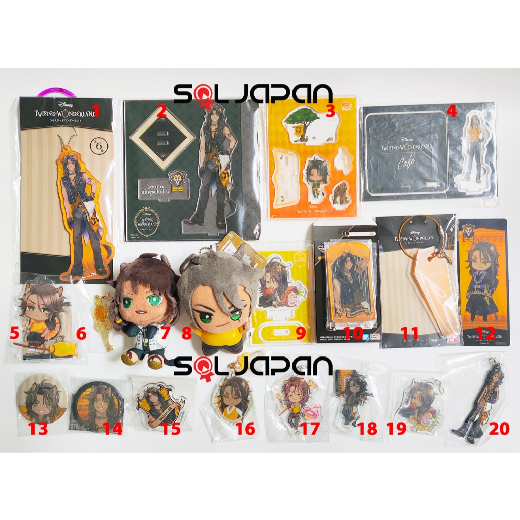 Twisted Wonderland Acrylic Stand Keyholder Chibigurumi Plush Badge Rubber Strap Shiori Bookmark Leon