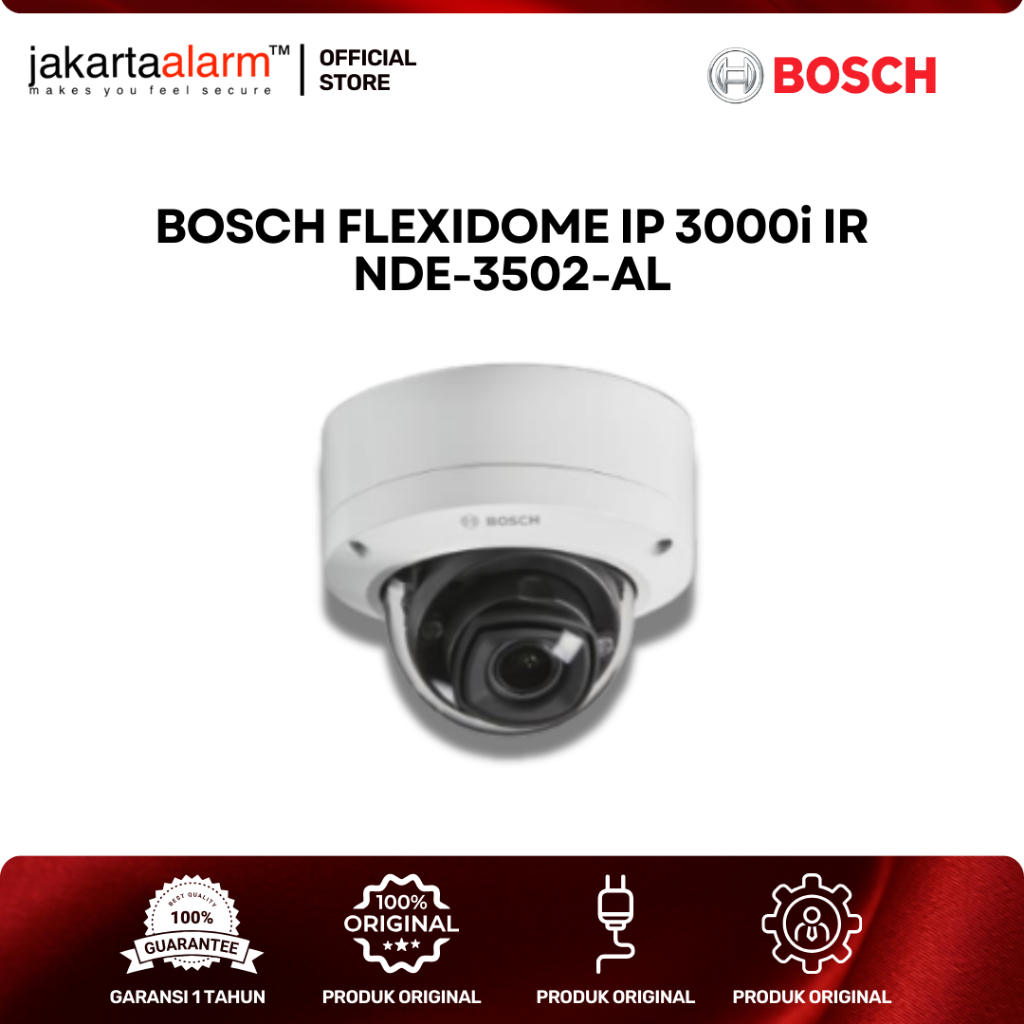 Bosch NDE-3502-AL Kamera Keamanan IP Outdoor 2MP, Putih, 1/2.8 inch CMOS Sensor, Zoom 3x, IR 30m, IP66, IK10
