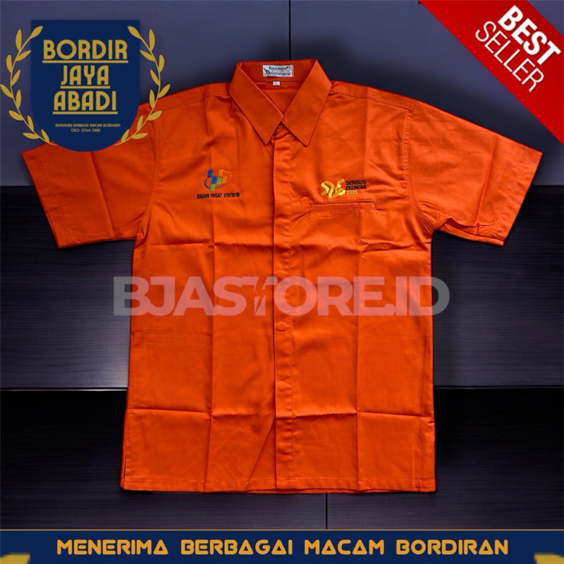 TAN Kemeja Sensus Ekonomi 2026 Kemeja Seragam BPS Orange
