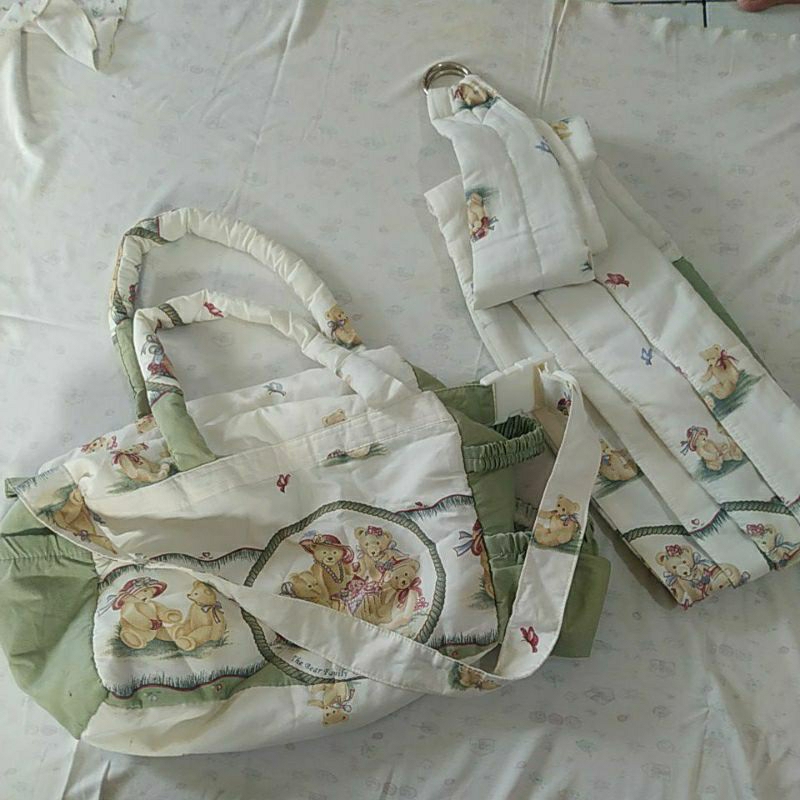 Preloved Set Gendongan Ring Bayi dan Tas Bayi