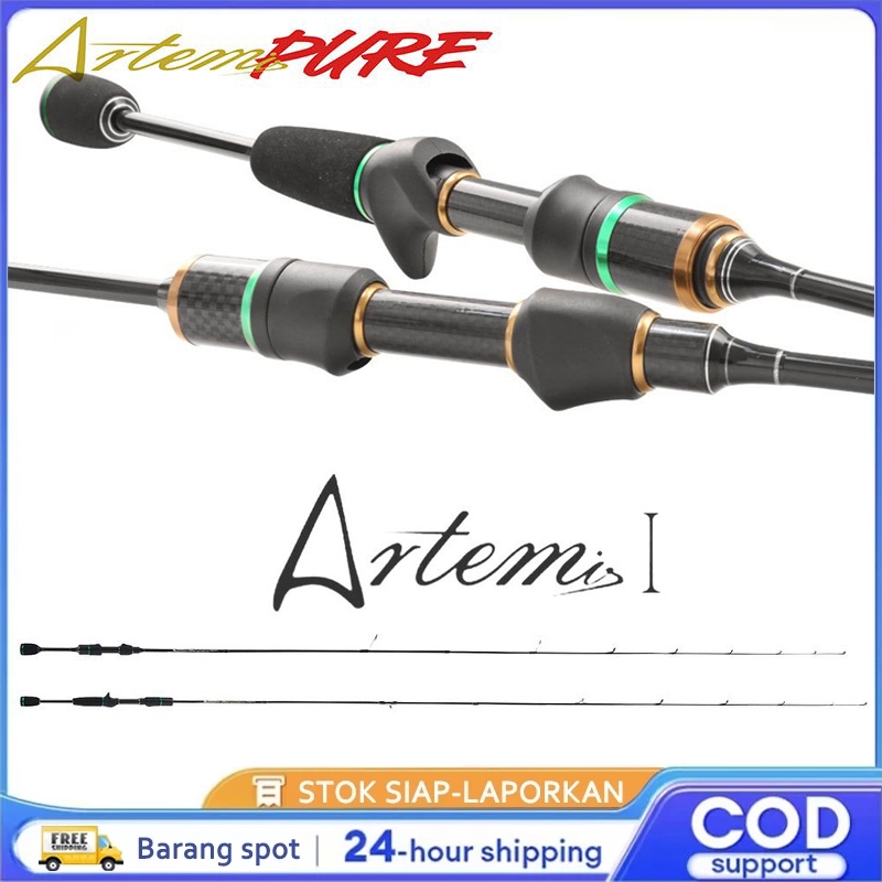 【COD】ArtemisPure Joran Pancing UL Karbon Ujung Padat Joran Putar Ultraringan Joran Casting Joran Pan