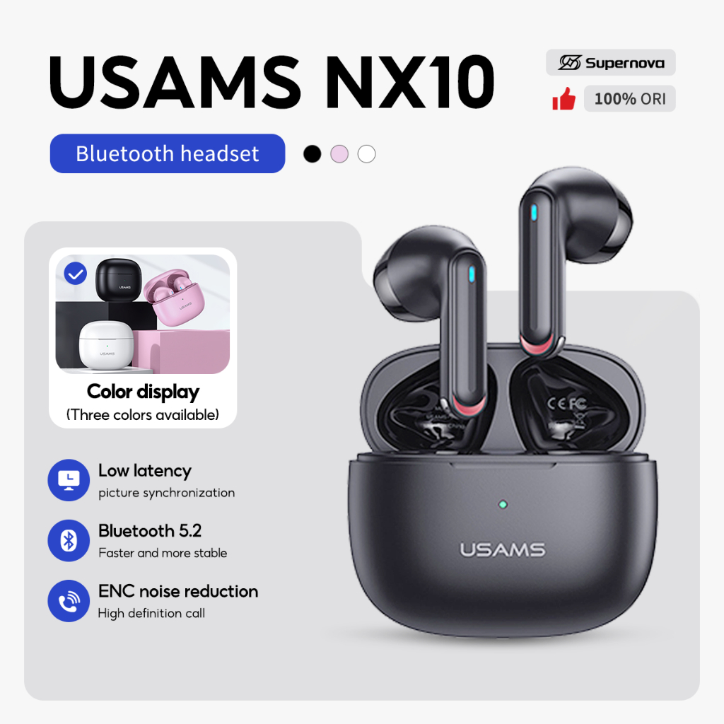 Supernova x USAMS ENC True Wireless Bluetooth Earphone TWS NX10 Dual-mic Stereo earphones Bass heads
