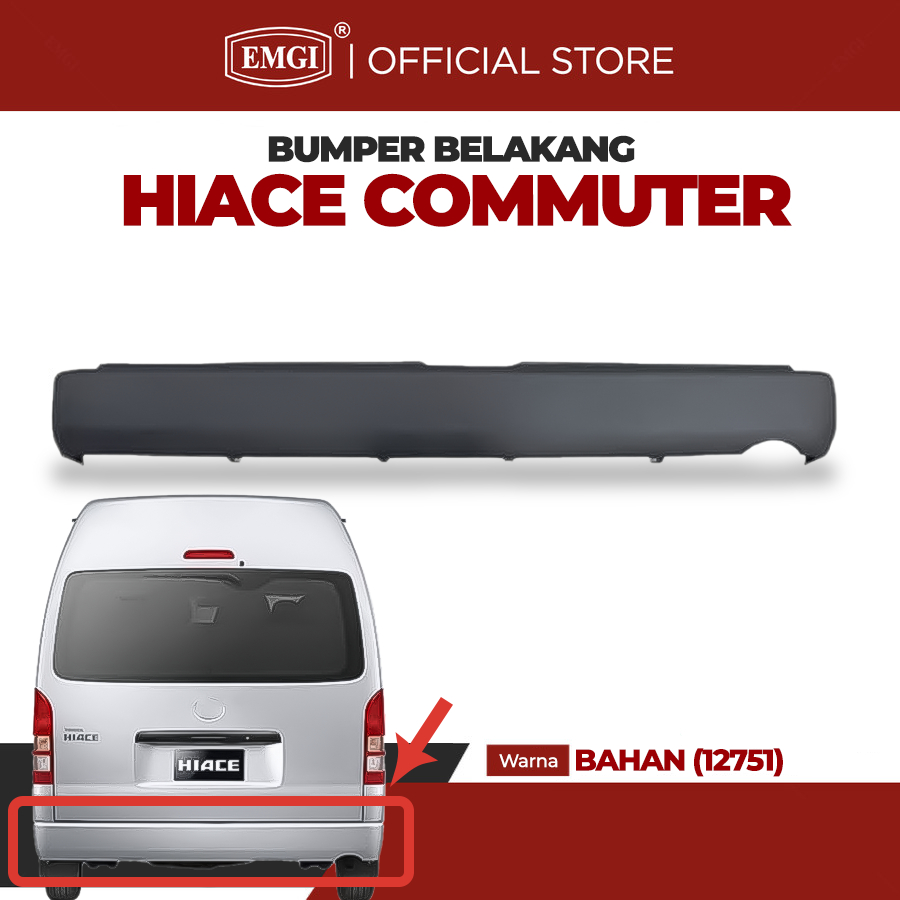 EMGI - Bumper Bemper Belakang Hiace Commuter Hitam Bahan 2014 keatas