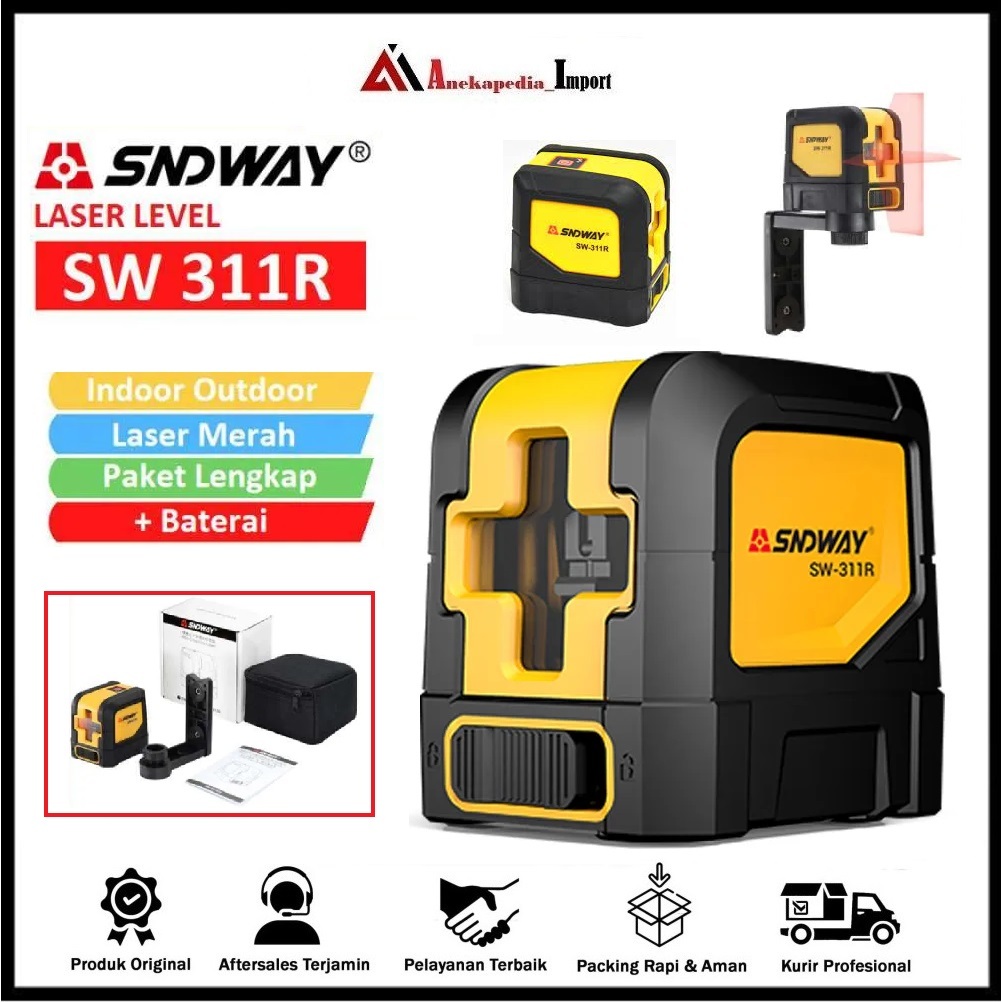 SNDWAY SW-311R - SNDWAY Cross Laser 2 Lines Self Leveling Laser SW-311R - SNDWAY SW 311R