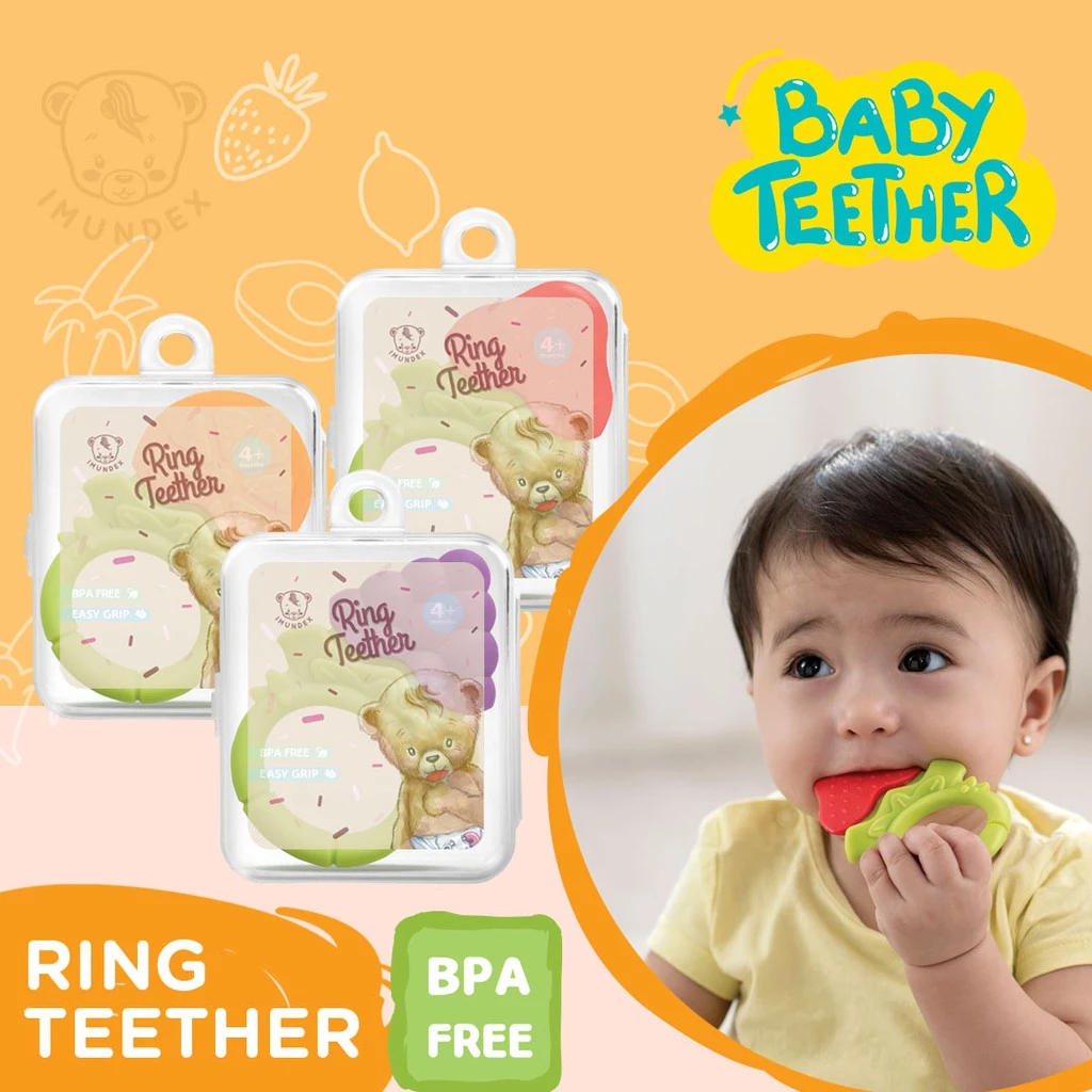Teether Gigitan buah IMUNDEX / gigitan bayi silikon / teether silicon