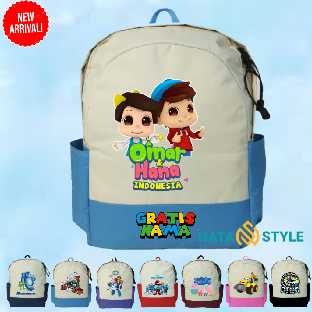 TAS RANSEL ANAK OMAR DAN HANA KARTUN [[Free Nama]]