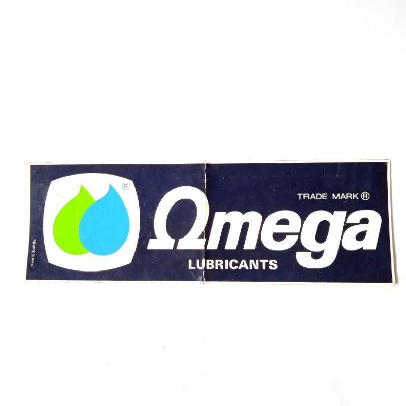 Vintage Stiker Iklan Oli Lama Omega Lubricants Made in Australia Asli