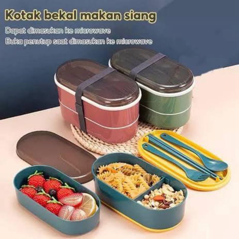 tempat kotak bekal makan blvr lunch box anak plastik