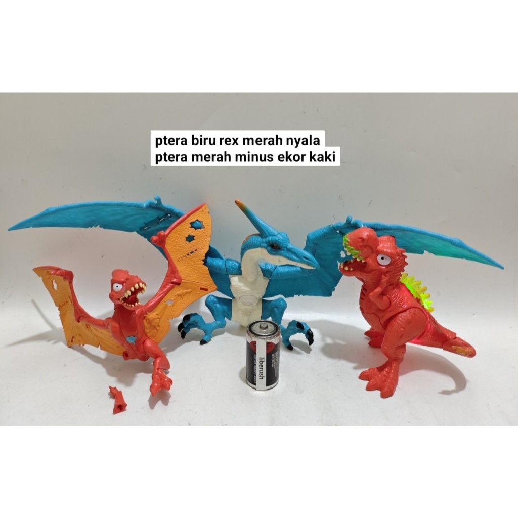 Set zuru robo alive dino action pterodactyl smashers mega light up dino t rex trex tyrannosaurus din