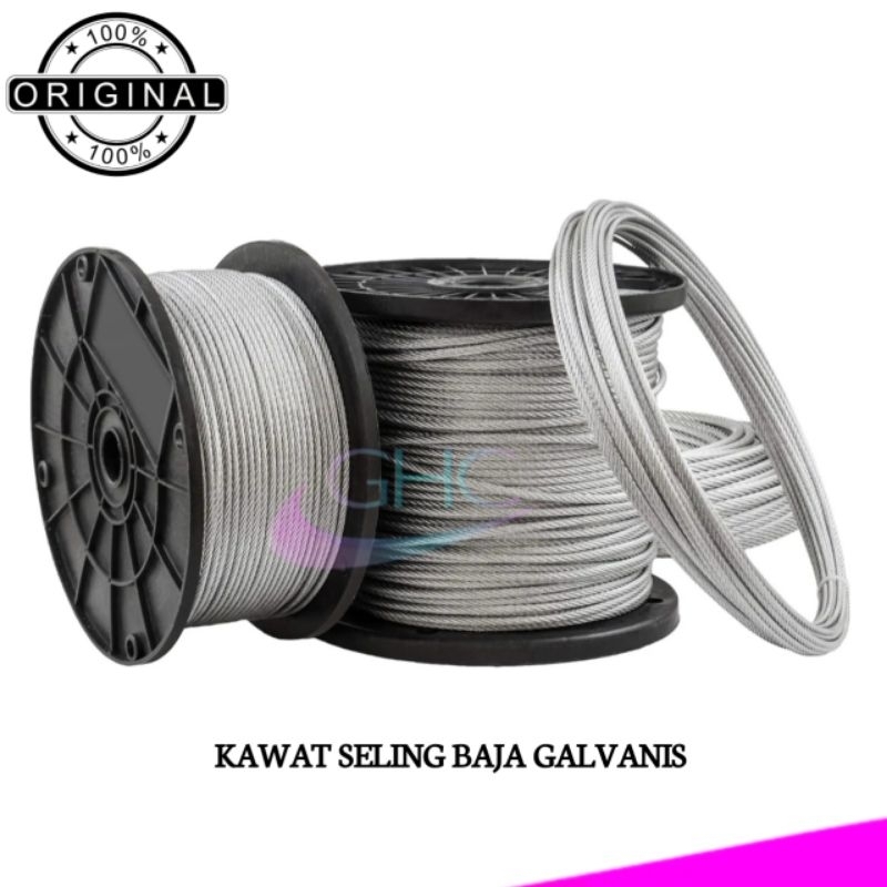 Tali Seling Baja Galvanis 1mm Kawat Seling Galvanis 1 mm Kabel Seling