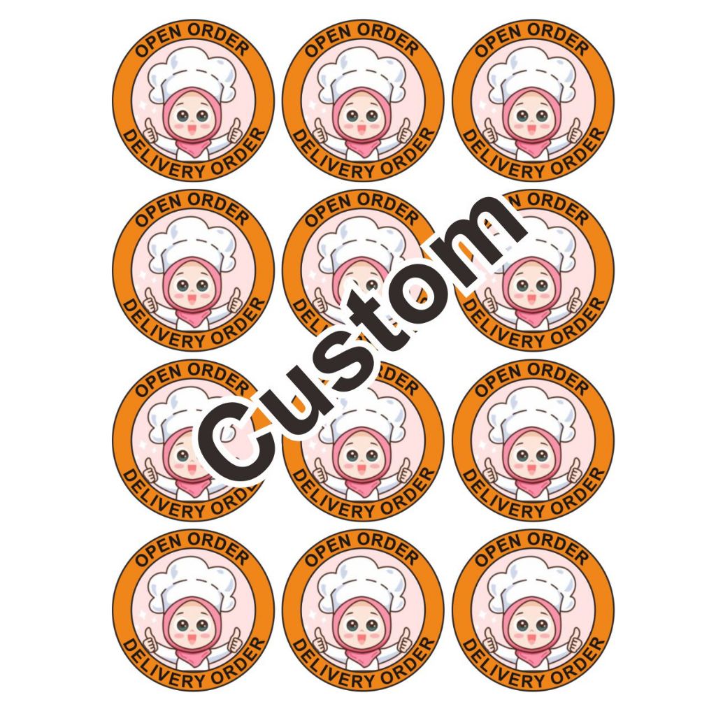 

cetak stiker custom bahan cromo kemasan merk ukuran A4