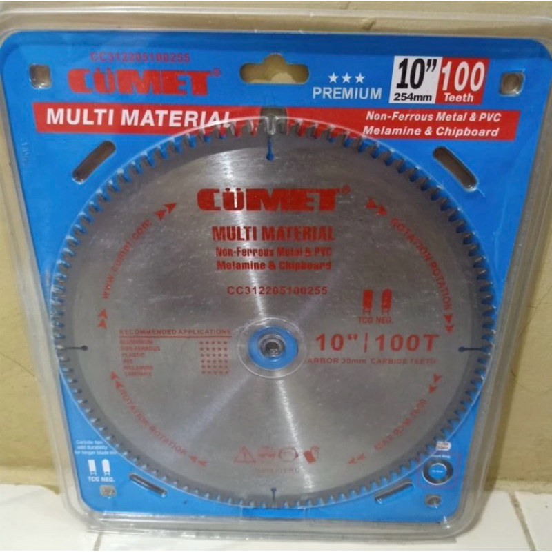 Mata Gergaji Miter Mitre Saw Blade CUMET 10" Multi Material 100T Potong Kayu Aluminium Tulang Besi P