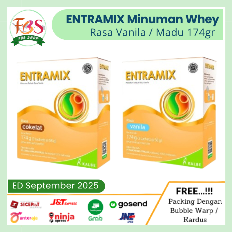 

Entramix Minuman Berbasis Whey Bubuk Rasa Coklat Vanila 174gr