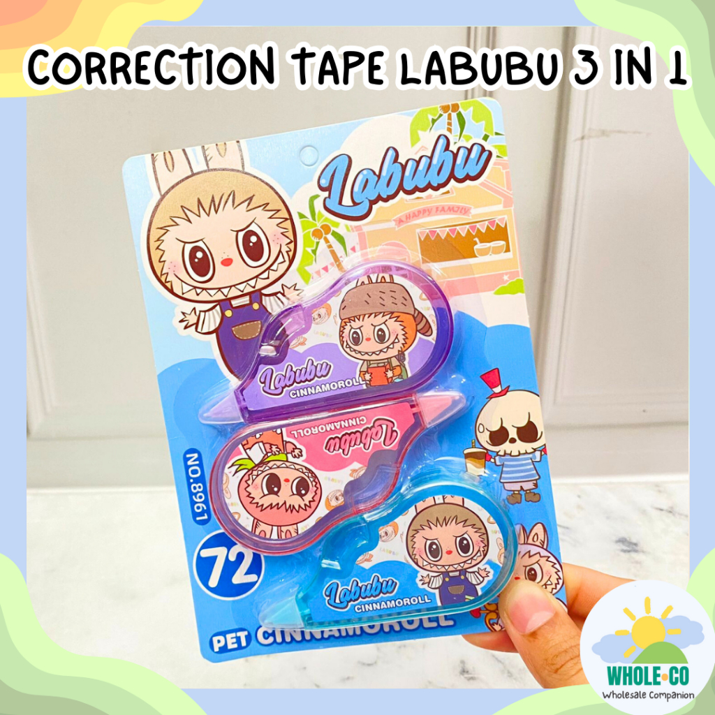 

Correction Tape 3 in 1 Labubu Premium The Monsters Pastel Lucu Unik Imut Termurah Grosir COD