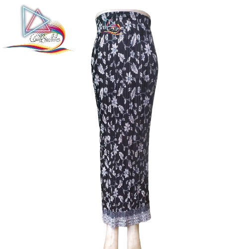 Rok Pesta Motif Batik Melati  - Rok Plisket Batik
