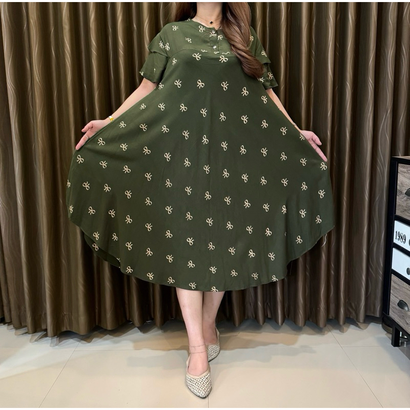 Dress Daster Klok Bahan Rayon Pita