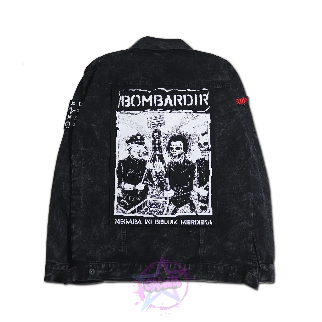 Patch Bombardir Patch Besar Tema Musik Bombardir Aksesoris Jaket Tempelan jahit Patch Sablon Besar P